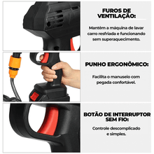 Carregar imagem no visualizador da galeria, Lavadora Jato de Alta Pressão Sem Fio 1500W Bateria 18V