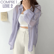 Carregar imagem no visualizador da galeria, Camisa Chiffon Estilo Sobretudo/ Proteja-se do Sol (Promoção Compre 1, Leve 2)